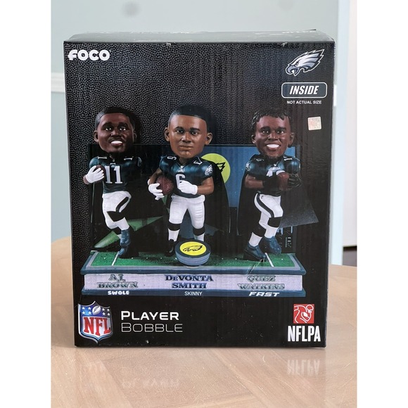 AJ Brown DeVonta Smith Watkins Philadelphia Eagles Swole Skinny Fast Bobblehead - Picture 1 of 7